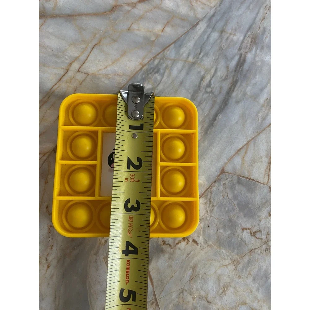 Yellow‎ Square Pop Fidget Toy Kawaii Smiling Face Sensory Stress Relief 4x4